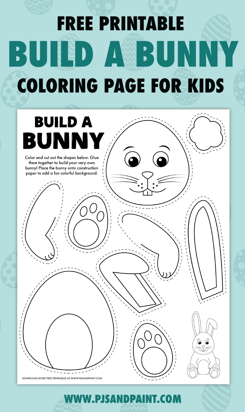 Free printable build a bunny coloring page
