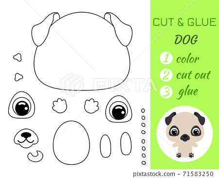 Simple educational game coloring page cut and