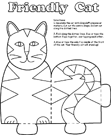 Friendly cat stand coloring page