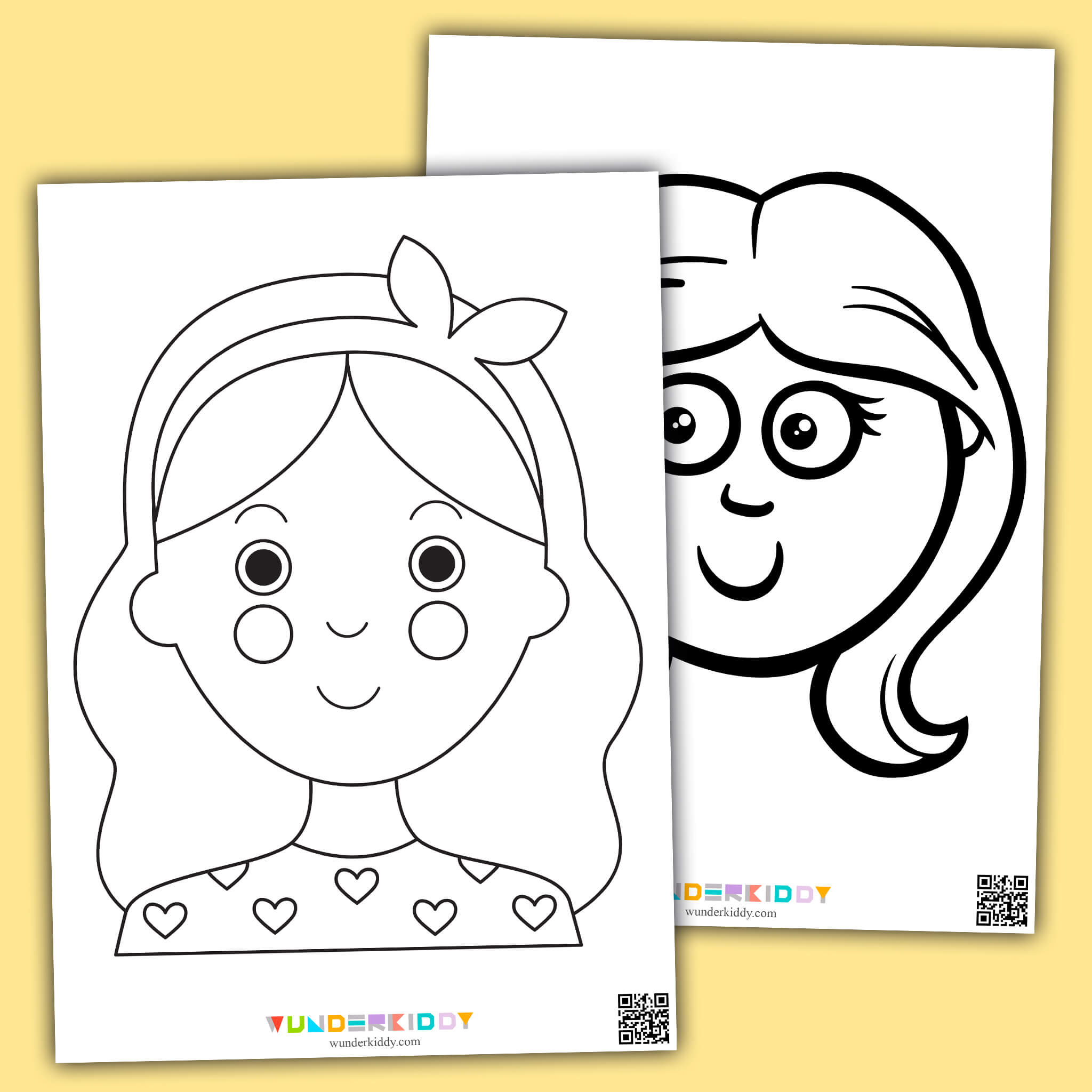Printable simple coloring pages of faces for toddlers