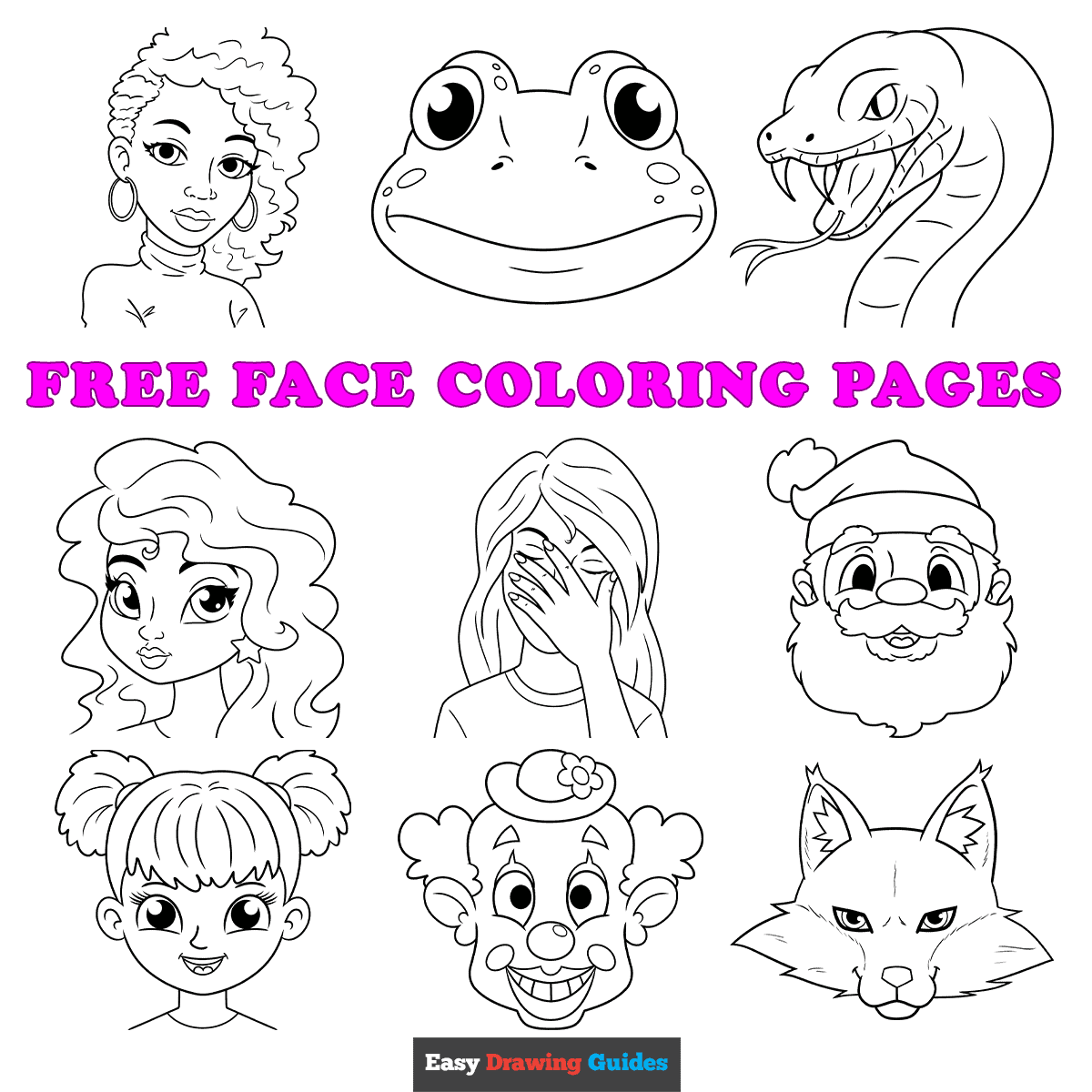 Free printable face coloring pages for kids