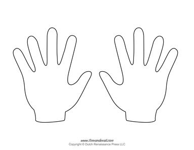 Blank hand template printables handprint templates â tims printables hand outline shapes for kids sunday school crafts