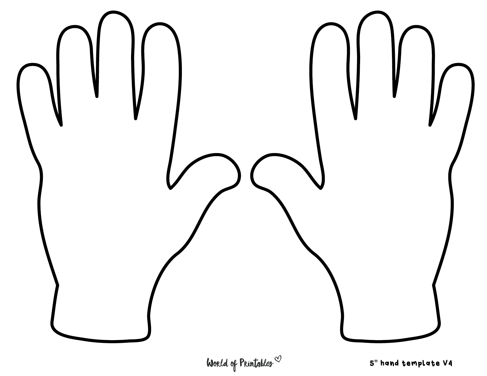 Hand outline printable templates