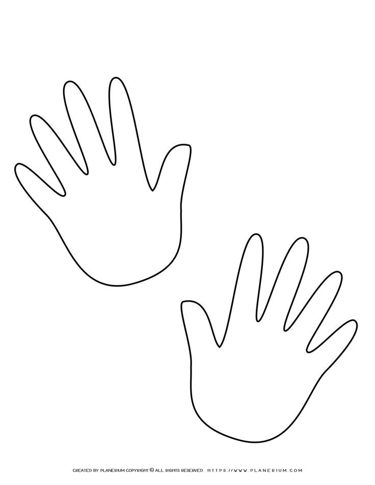 Two hands outline printable template planerium hand outline templates printable free template printable