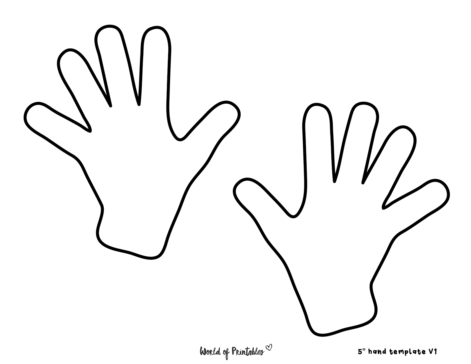 Hand outline printable templates