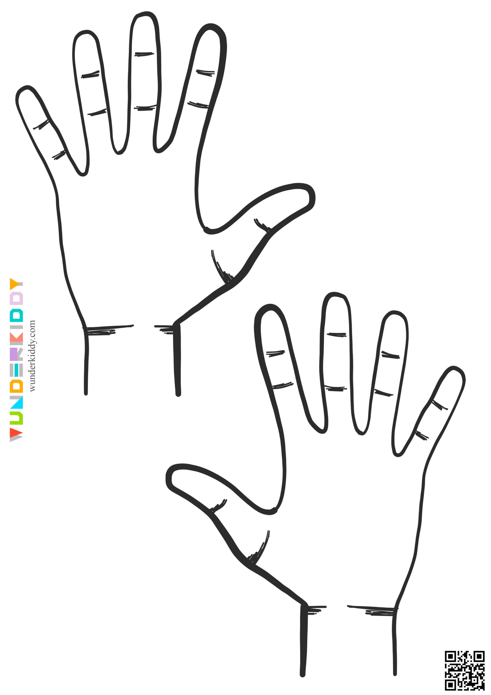 Printable left and right hand blank template for crafts