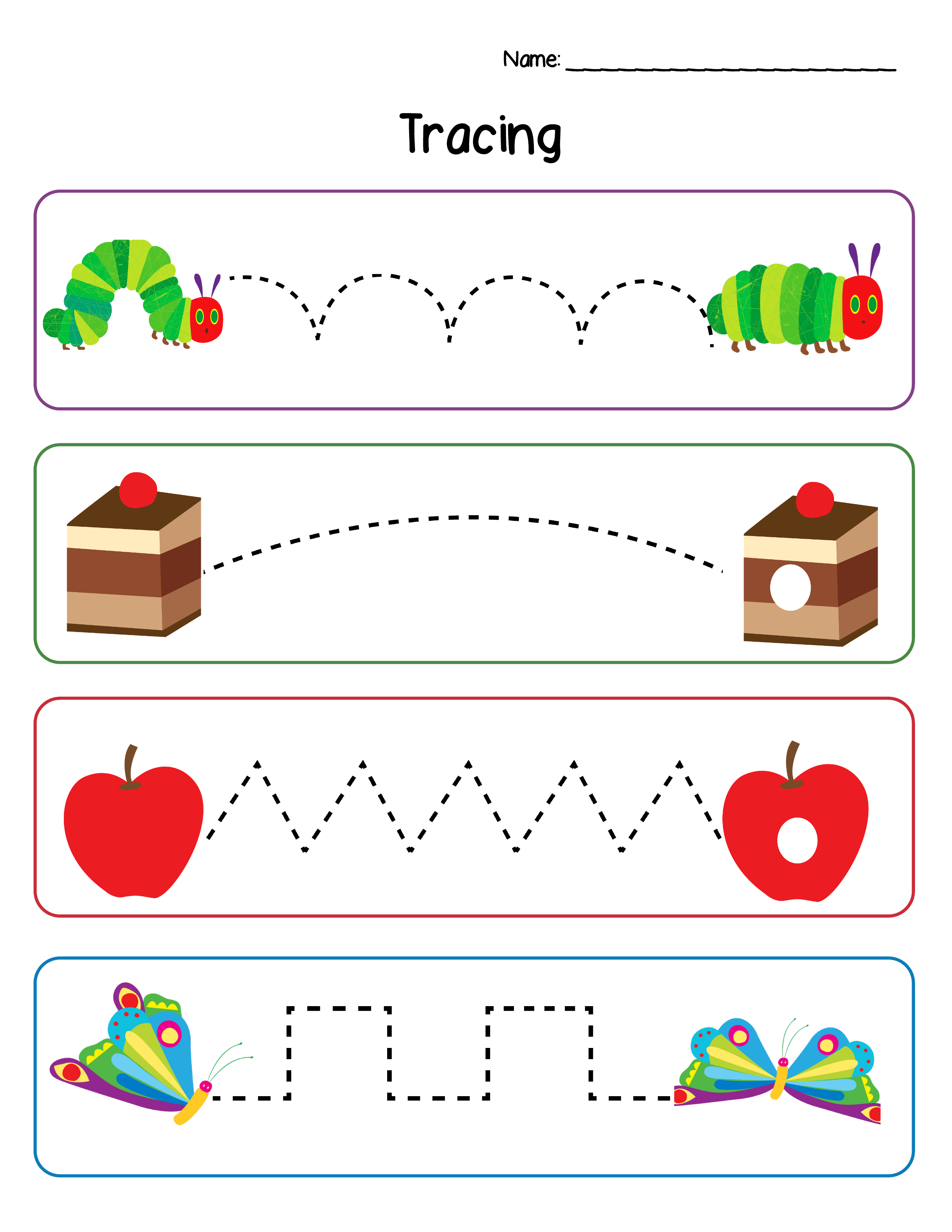 The very hungry caterpillar printable