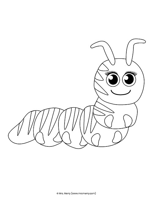 Caterpillar template craft free printable mrs merry