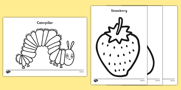 Free coloring sheets the very hungry caterpillar