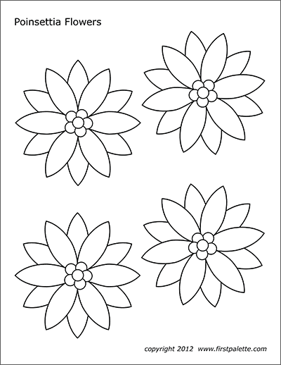 Poinsettia flowers free printable templates coloring pages firstpalette flower templates printable poinsettia flower flower printable