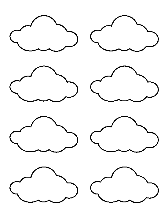 Printable small cloud template molde de nuvem modelo de nuvem molde nuvens