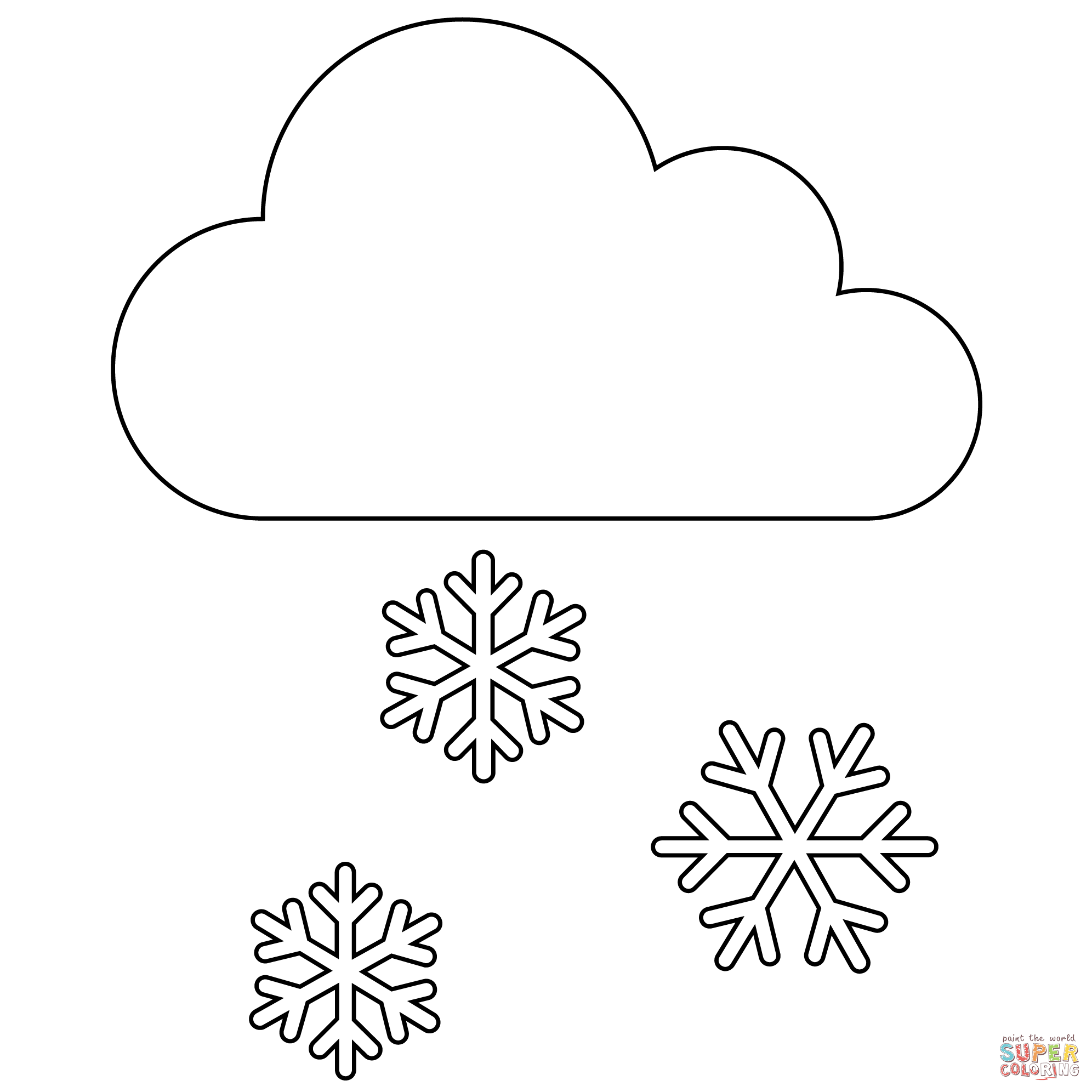 Snow cloud emoji coloring page free printable coloring pages