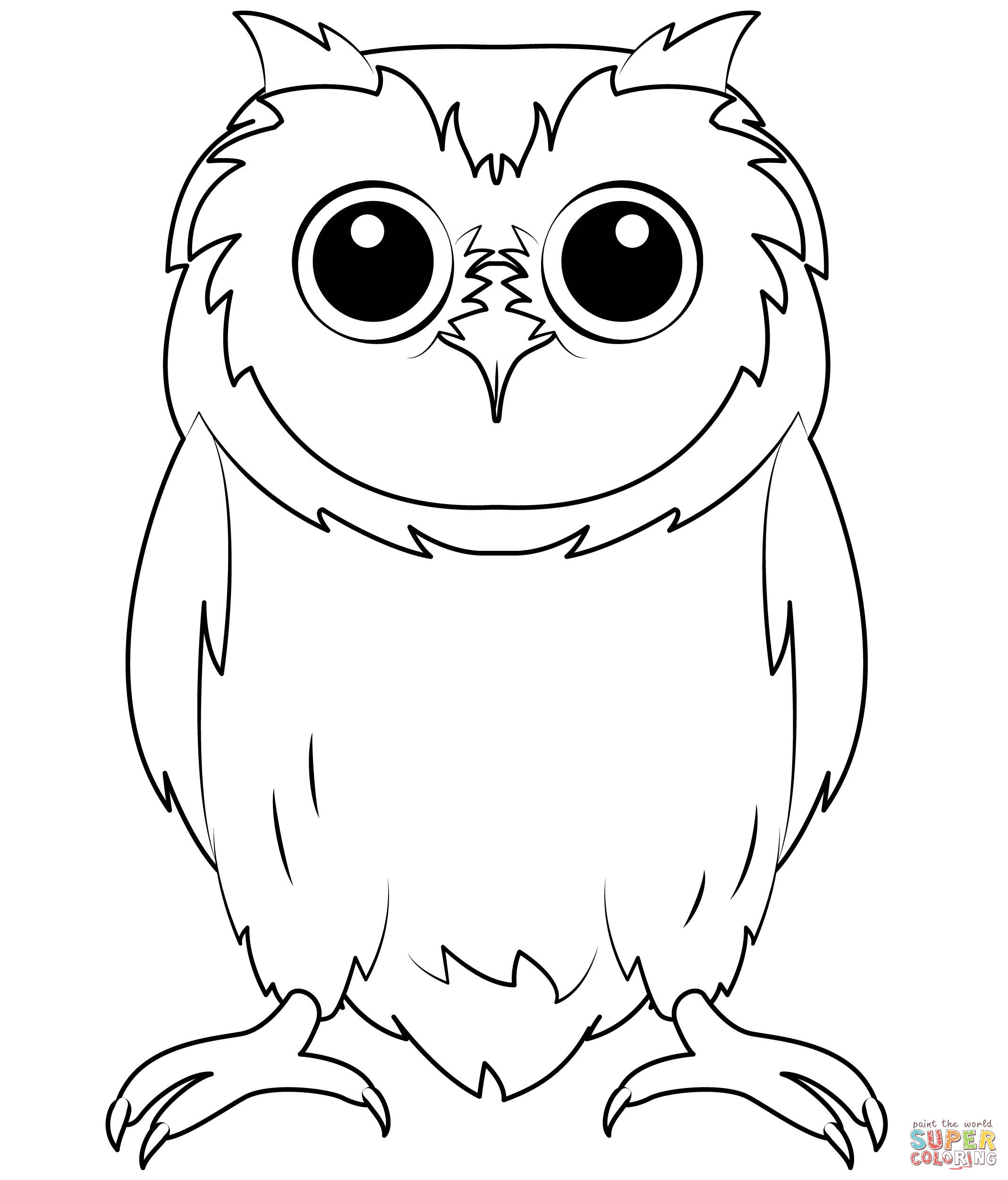 Baby owl coloring page free printable coloring pages