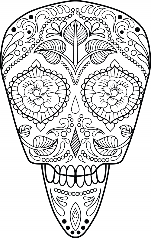 Sugar skull coloring page