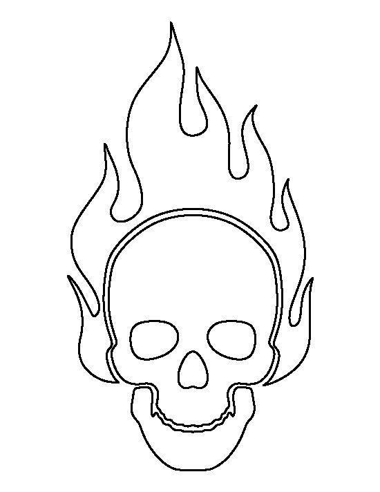 Printable flaming skull template skull template skull stencil stencils printables templates