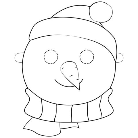 Snowman mask coloring page printable snowman coloring pages free printable coloring pages