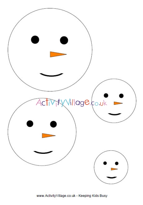 Snowman face template in sizes