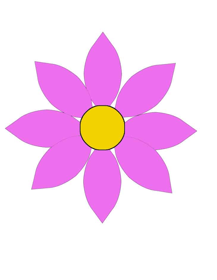 Flower template free printable with petals