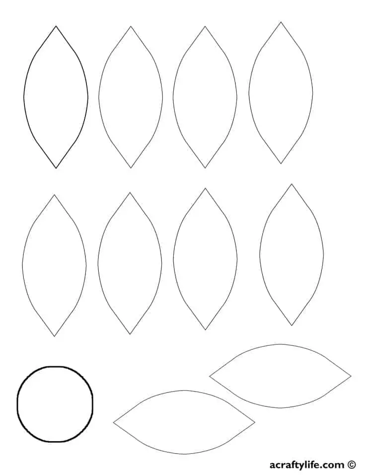 Flower template free printable with petals