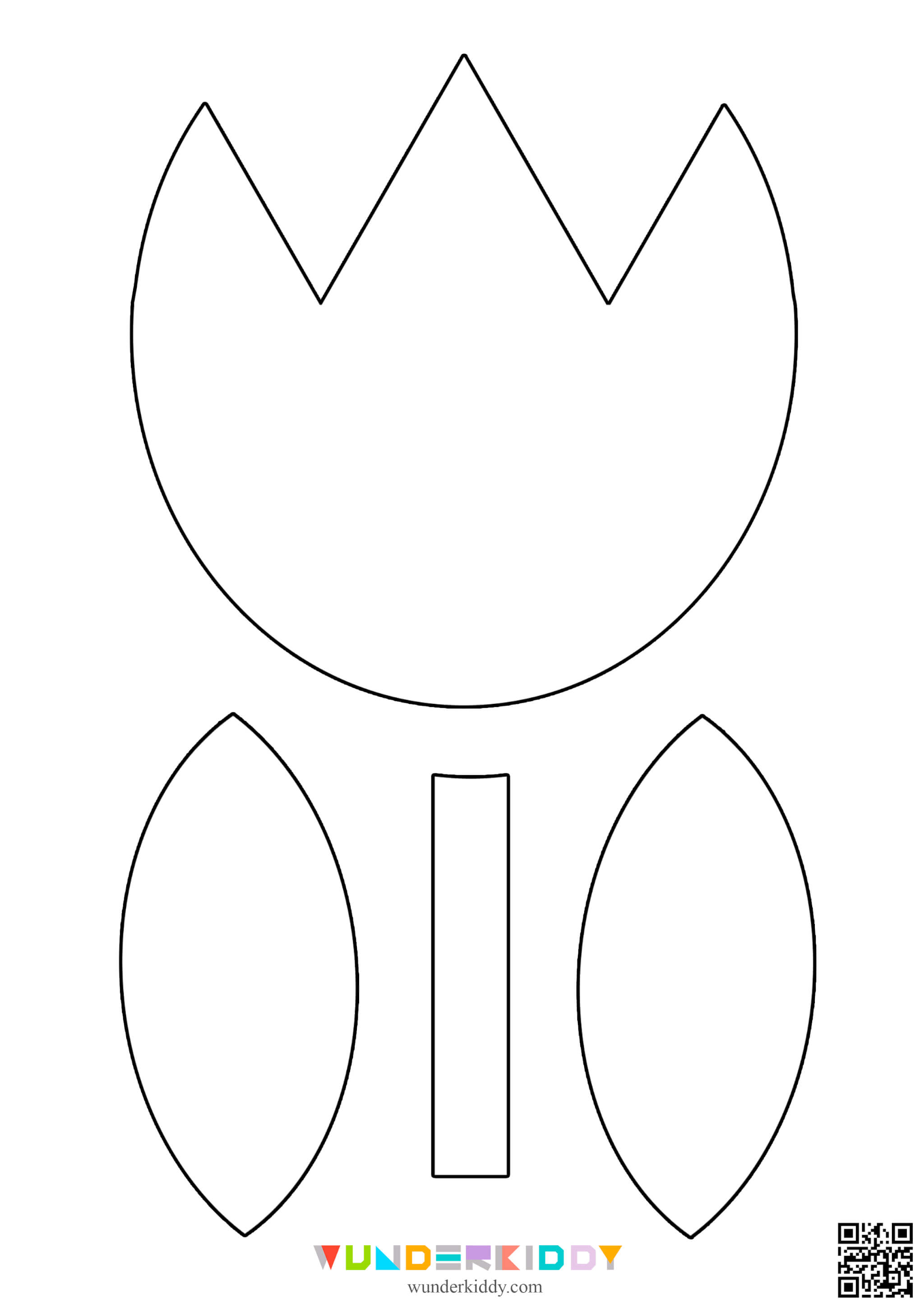 Free printable tulip flower craft template for kindergarten