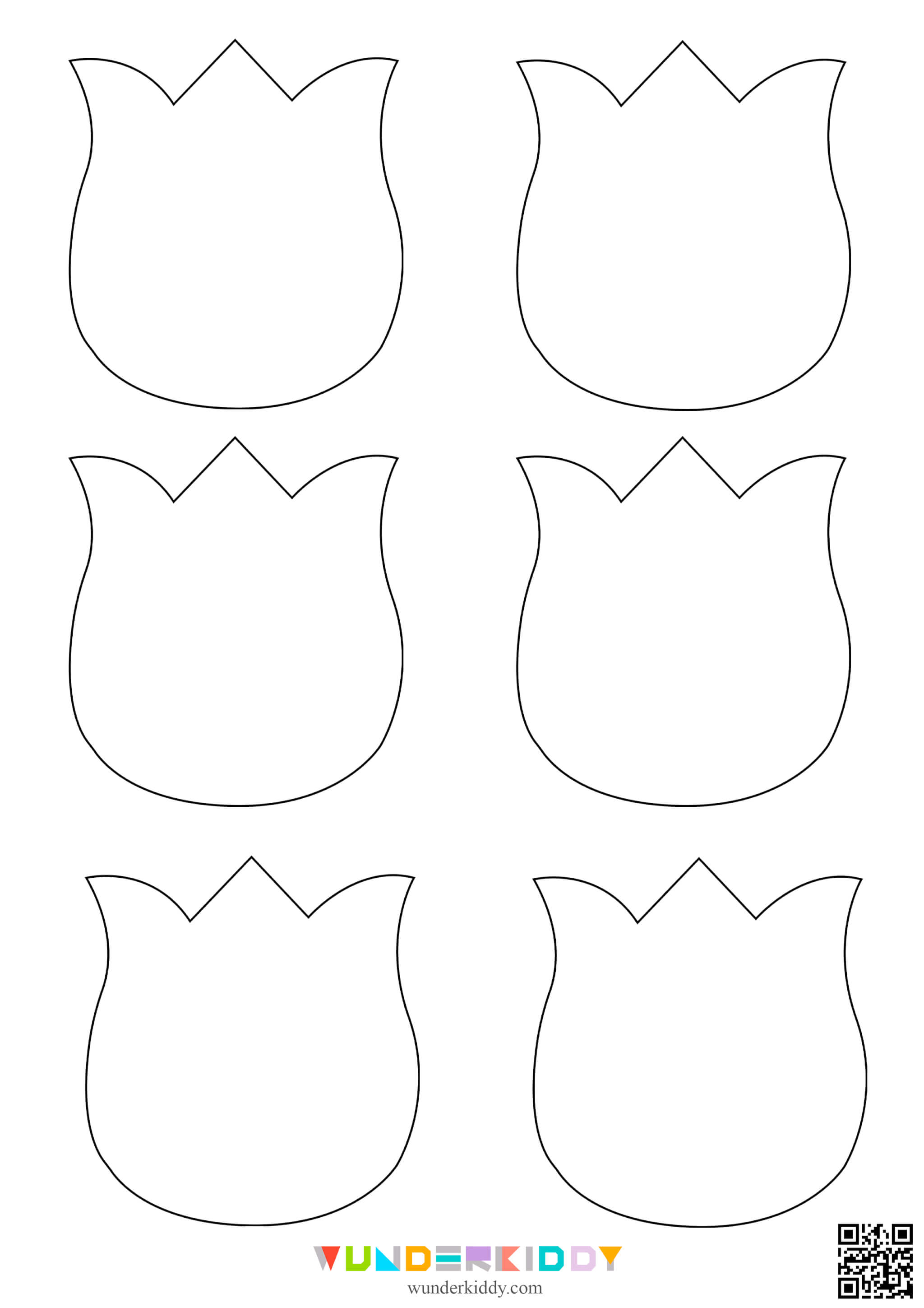 Free printable tulip flower craft template for kindergarten