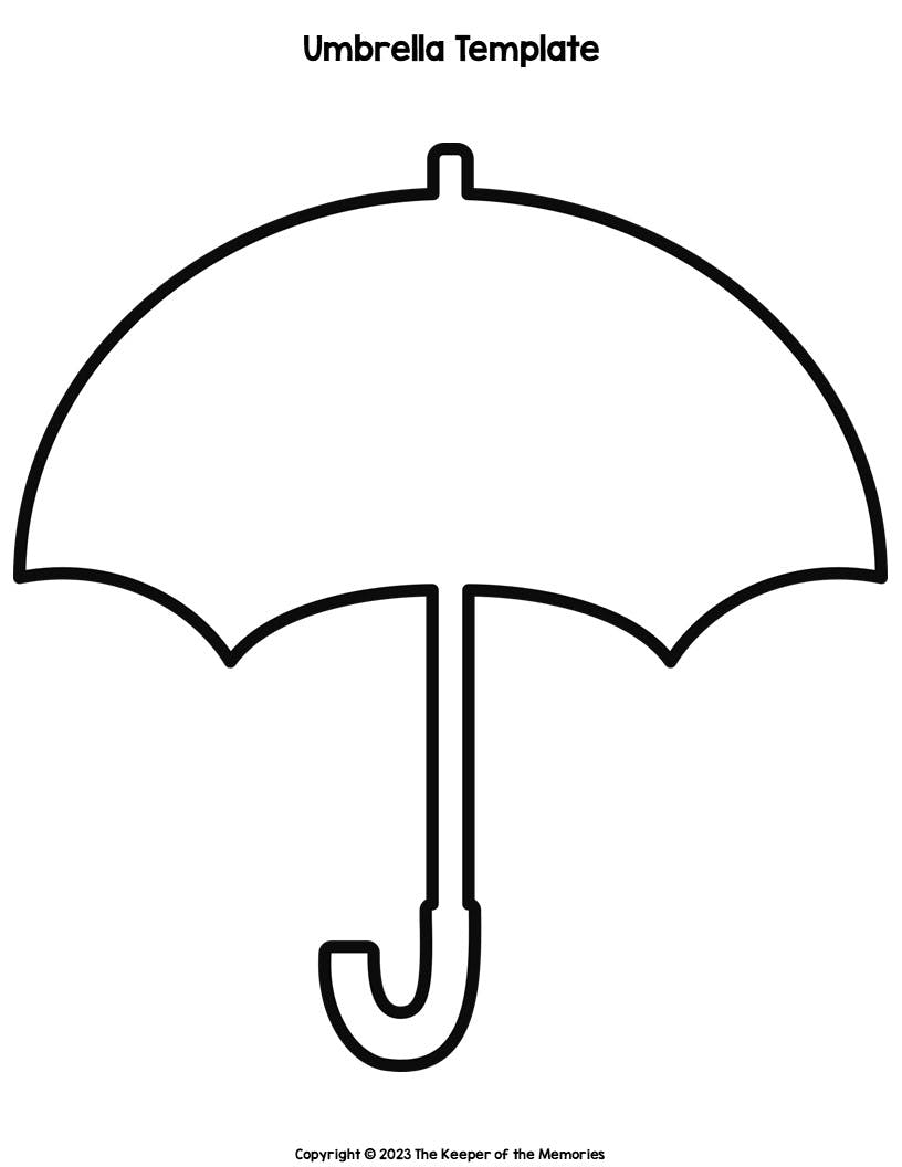 Free printable umbrella template