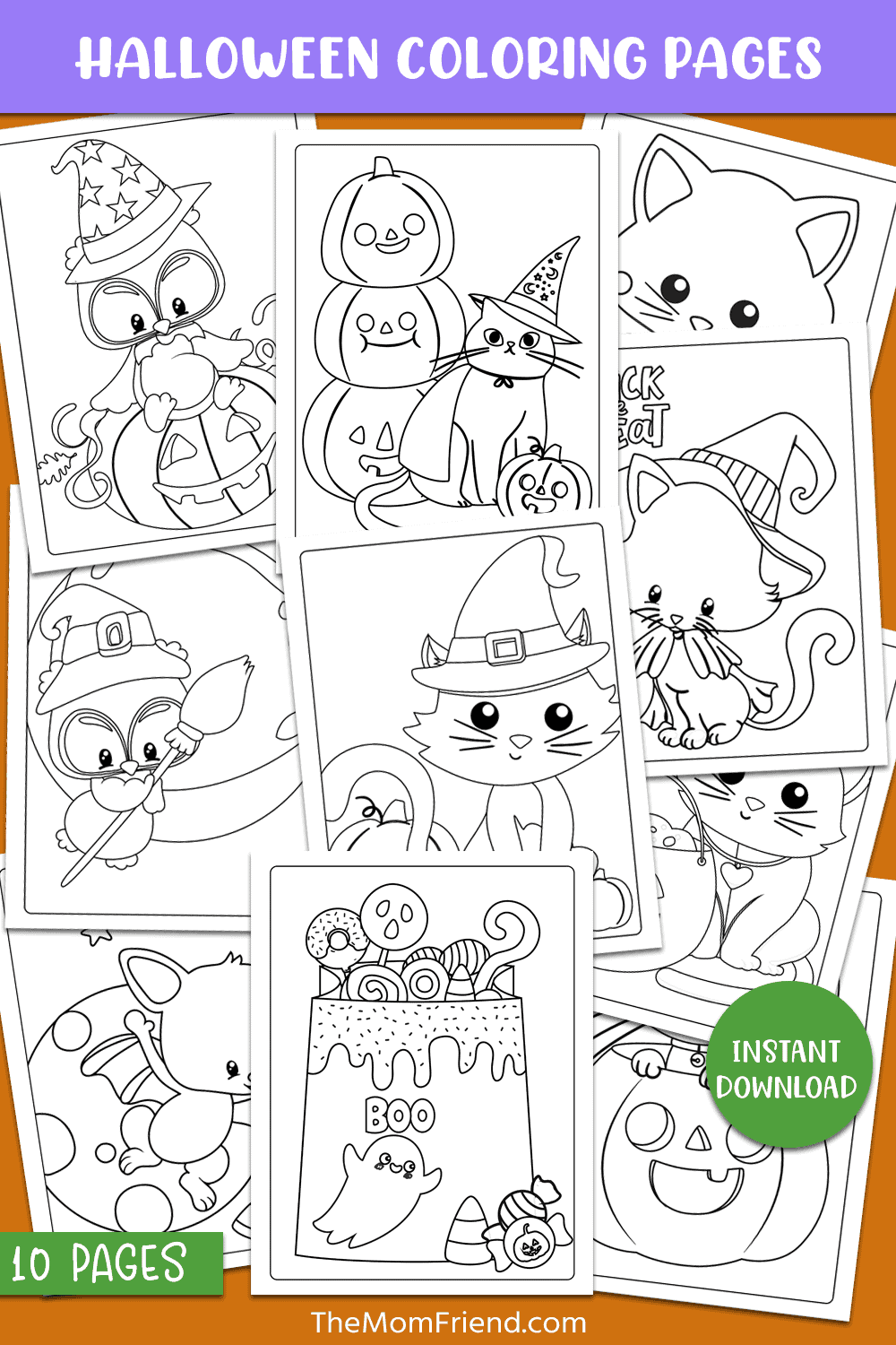 Cute halloween coloring pages to print for free the mom friend