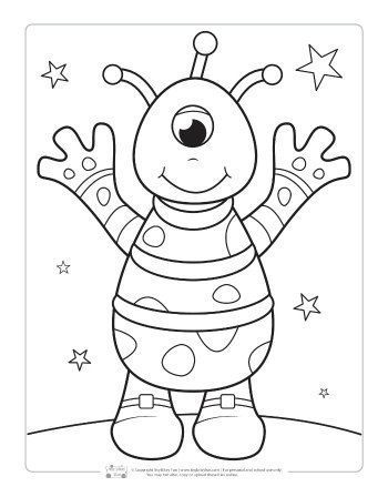 An alien coloring page for kids space coloring pages cool coloring pages coloring pages