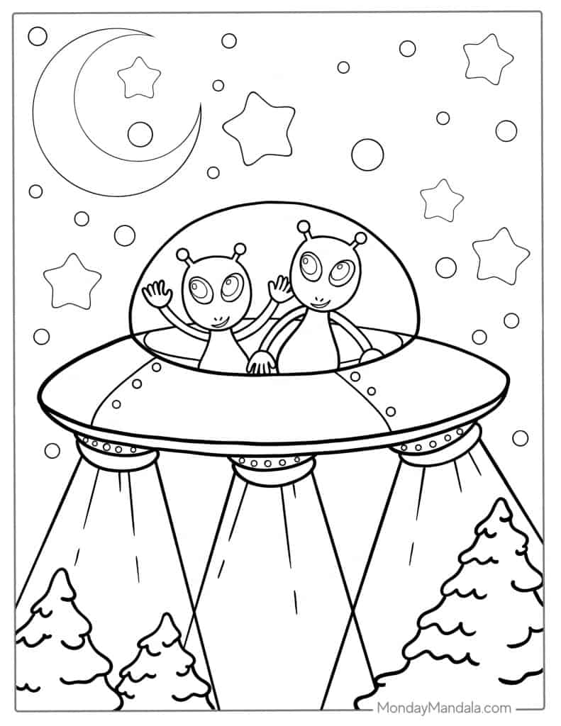 Alien coloring pages free pdf printables