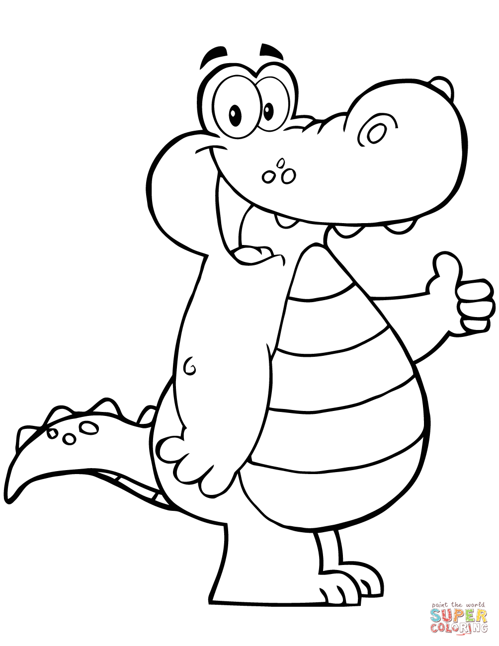 Cartoon alligator coloring page free printable coloring pages