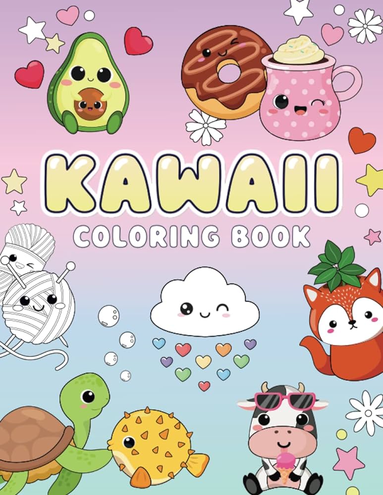 Kawaii loring book cute and easy loring pages with kawaii animals fast food sweet treats for kids and busy adults kawaii loring books smith and daisy books