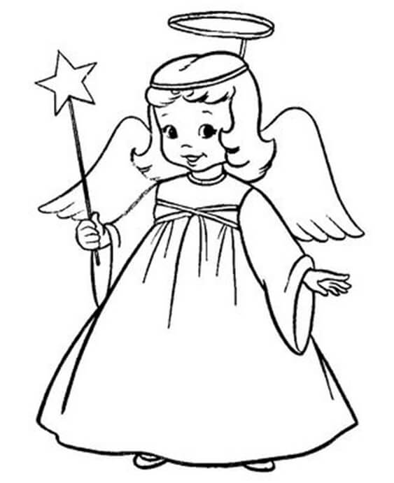 Free easy to print angel coloring pages