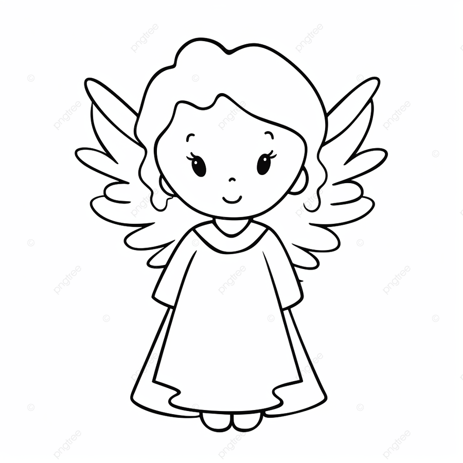 Cute angel coloring page angel drawing ring drawing color drawing png transparent image and clipart for free download