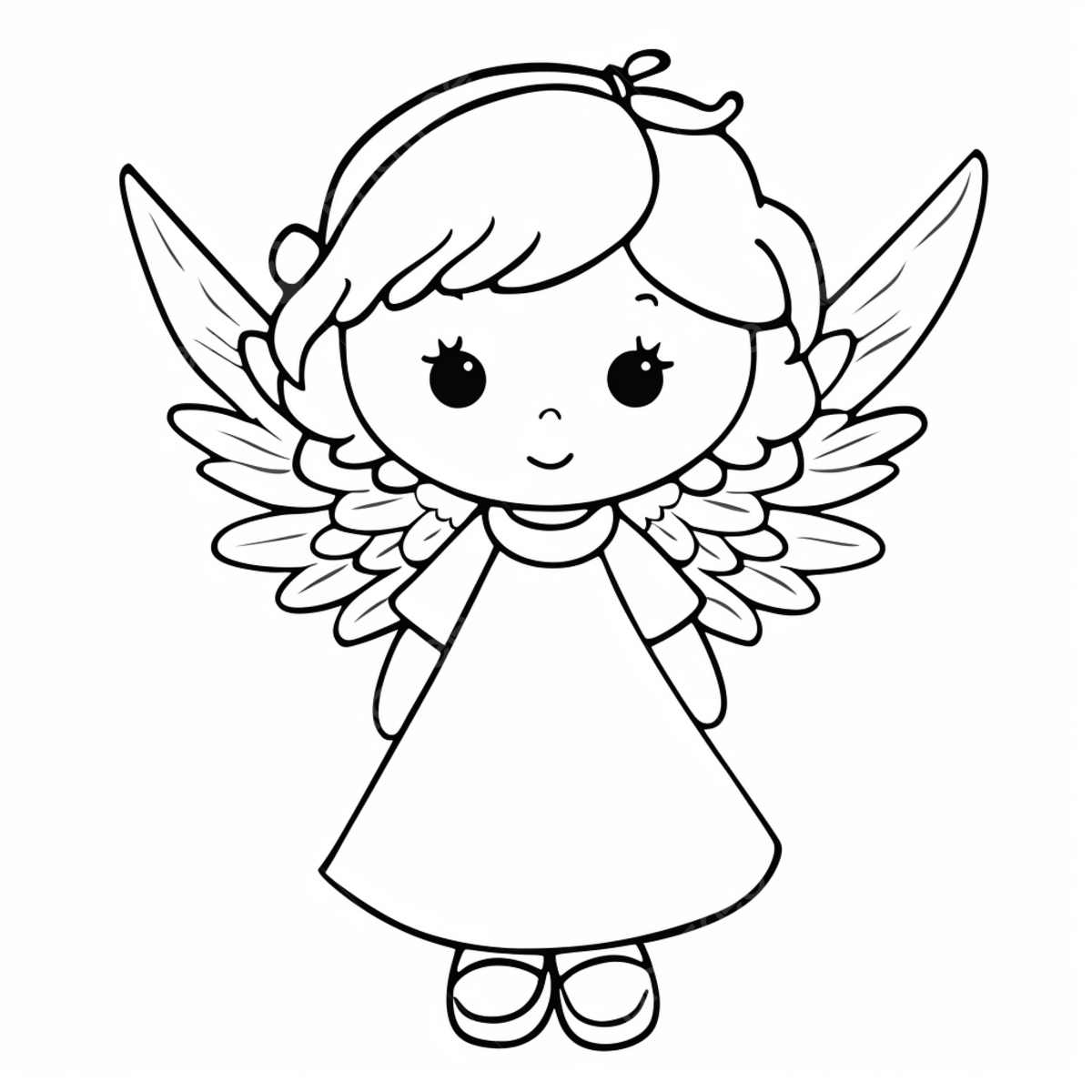 Cute angel with wings coloring pages angel drawing wing drawing ring drawing png transparent image and clipart for free download