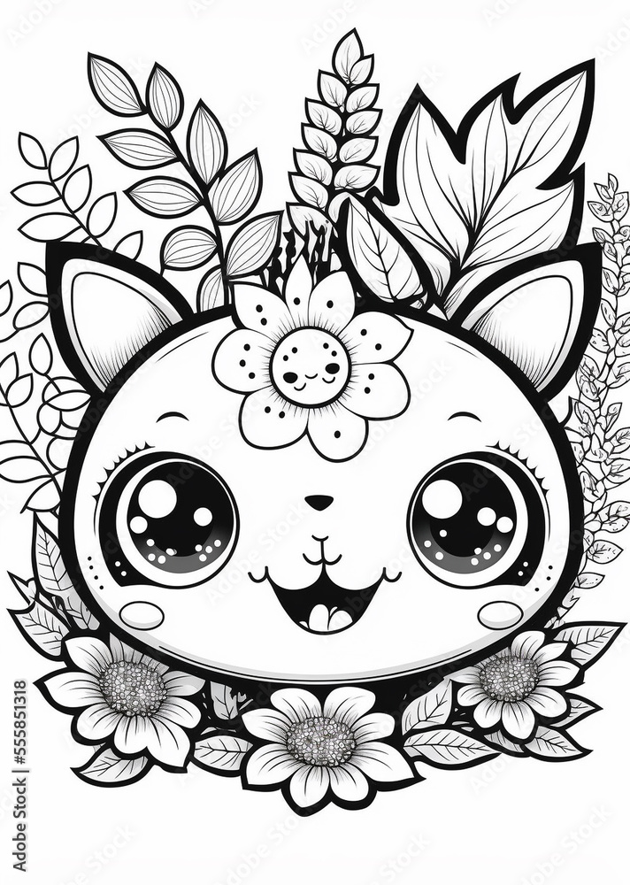 Cute animals coloring pages for coloring books illustration