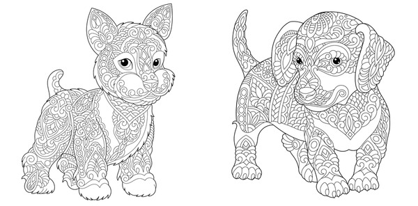 Adult coloring pages dog images stock photos d objects vectors