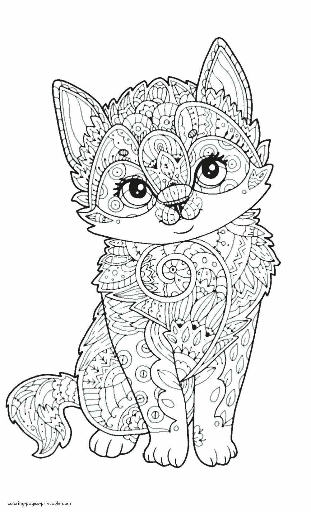 Adult coloring animal pages cute cat coloriage mandala animaux coloriage mandala mandala animaux facile