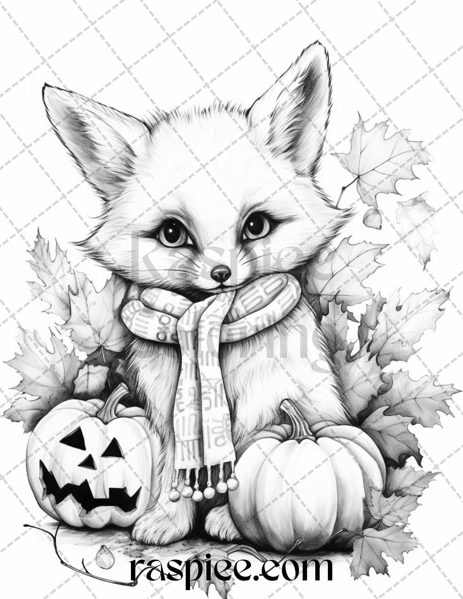 Cute fall animals grayscale coloring pages printable for adults and â coloring