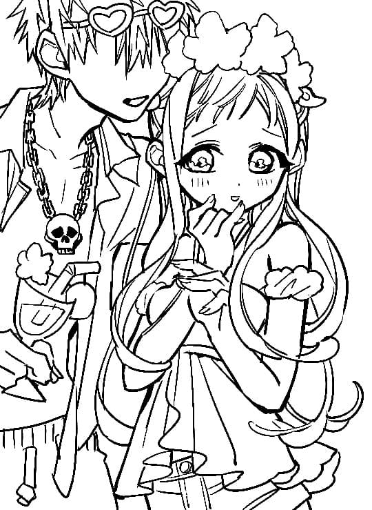 Anime couple coloring pages printable for free download