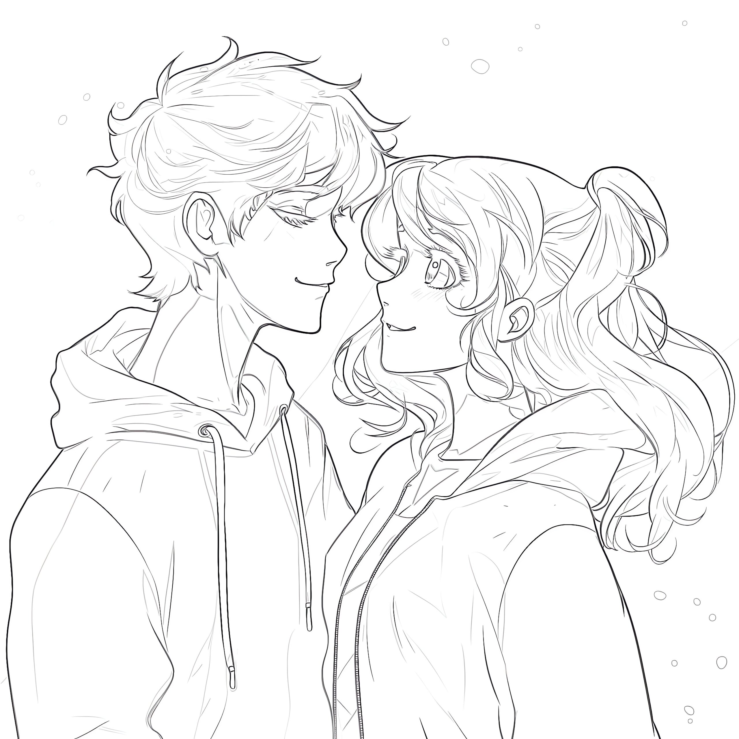 Cute anime couple coloring page coloring pages mimi panda