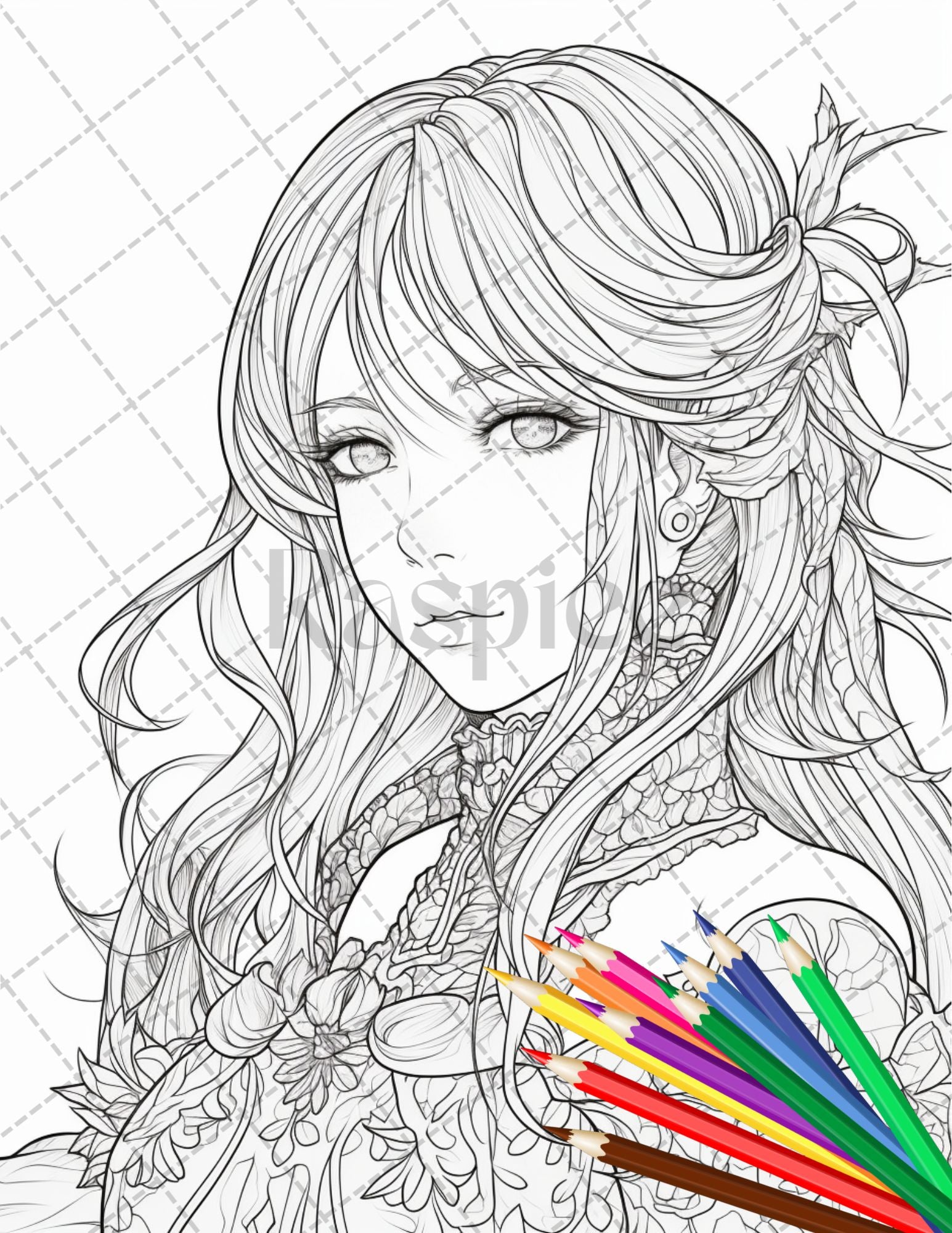 Anime fairy girl printable coloring pages for adults cute fairy gr â coloring