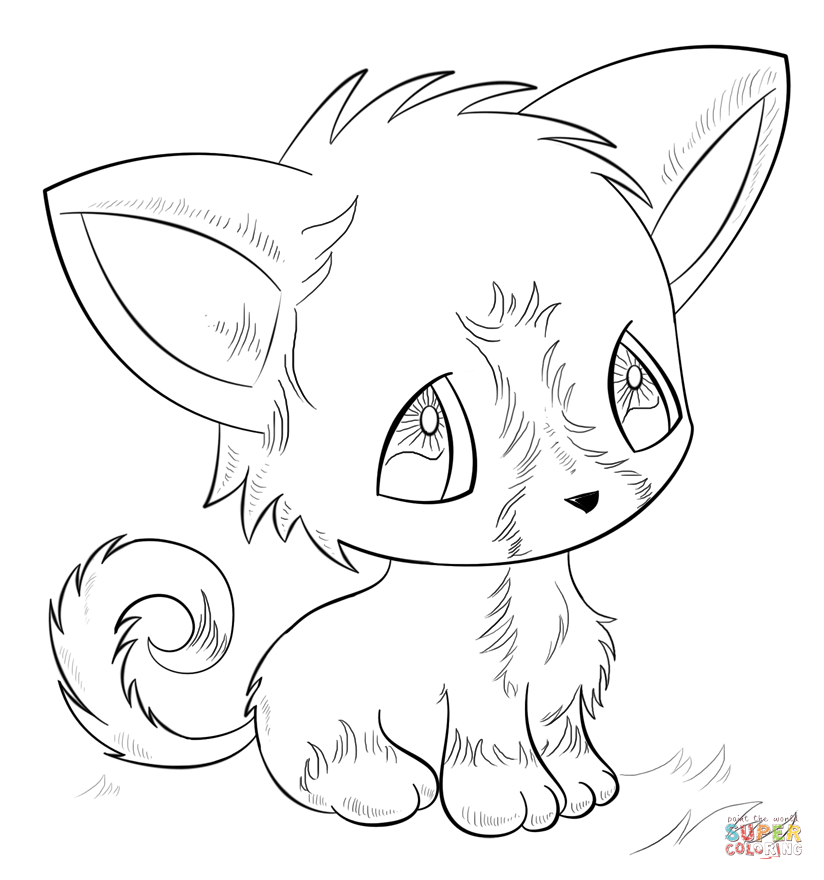 Anime dog coloring page free printable coloring pages