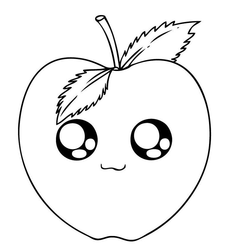 Cute coloring pages for children apple coloring pages cute coloring pages food coloring pages