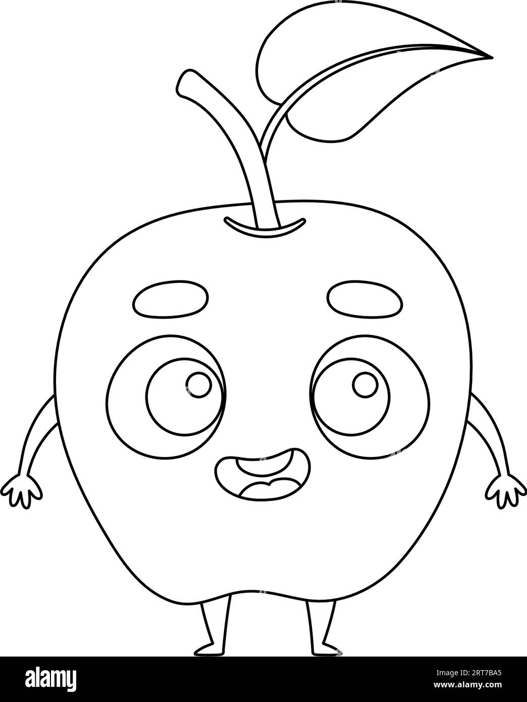 Coloring page funny apple coloring book for kids educational activity for preschool years kids and toddlers with cute animal vector illustration stock vector image art