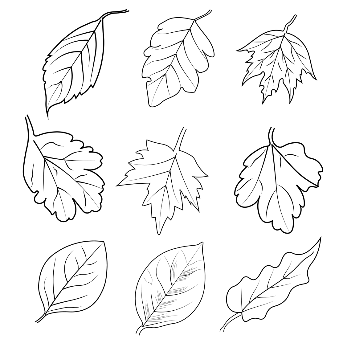 Set of autumn coloring pages cute fall coloring pages autumn coloring pages for adults