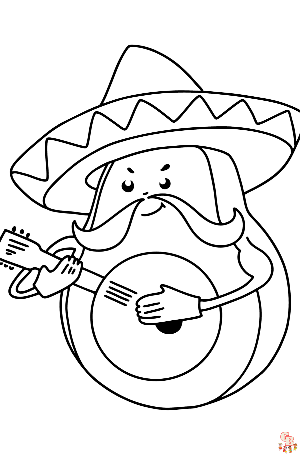 Avocado coloring pages for kids