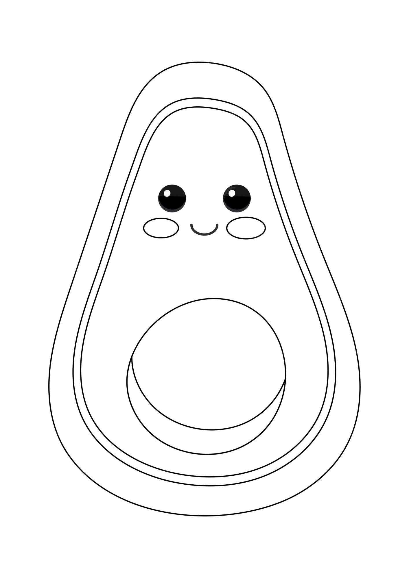 Premium vector coloring page for kids cute avocado vector