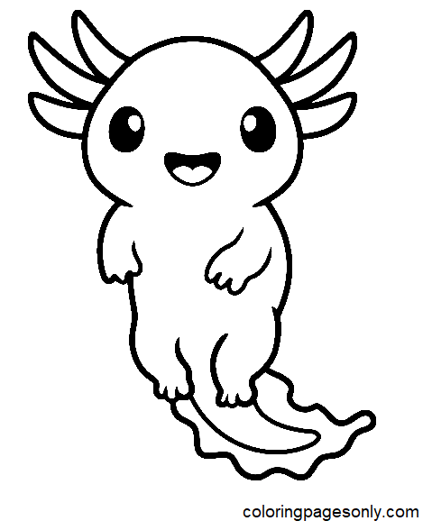 Axolotl coloring pages printable for free download