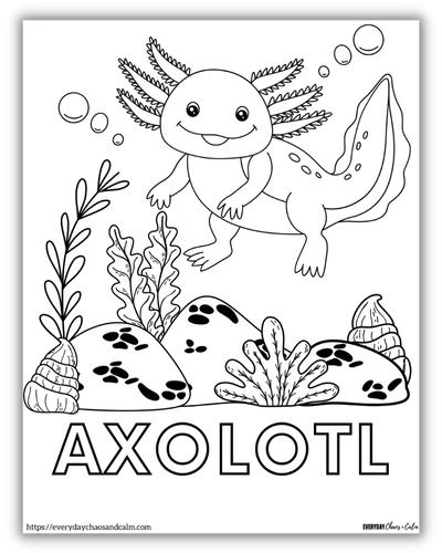 Free axolotl coloring pages pdf download