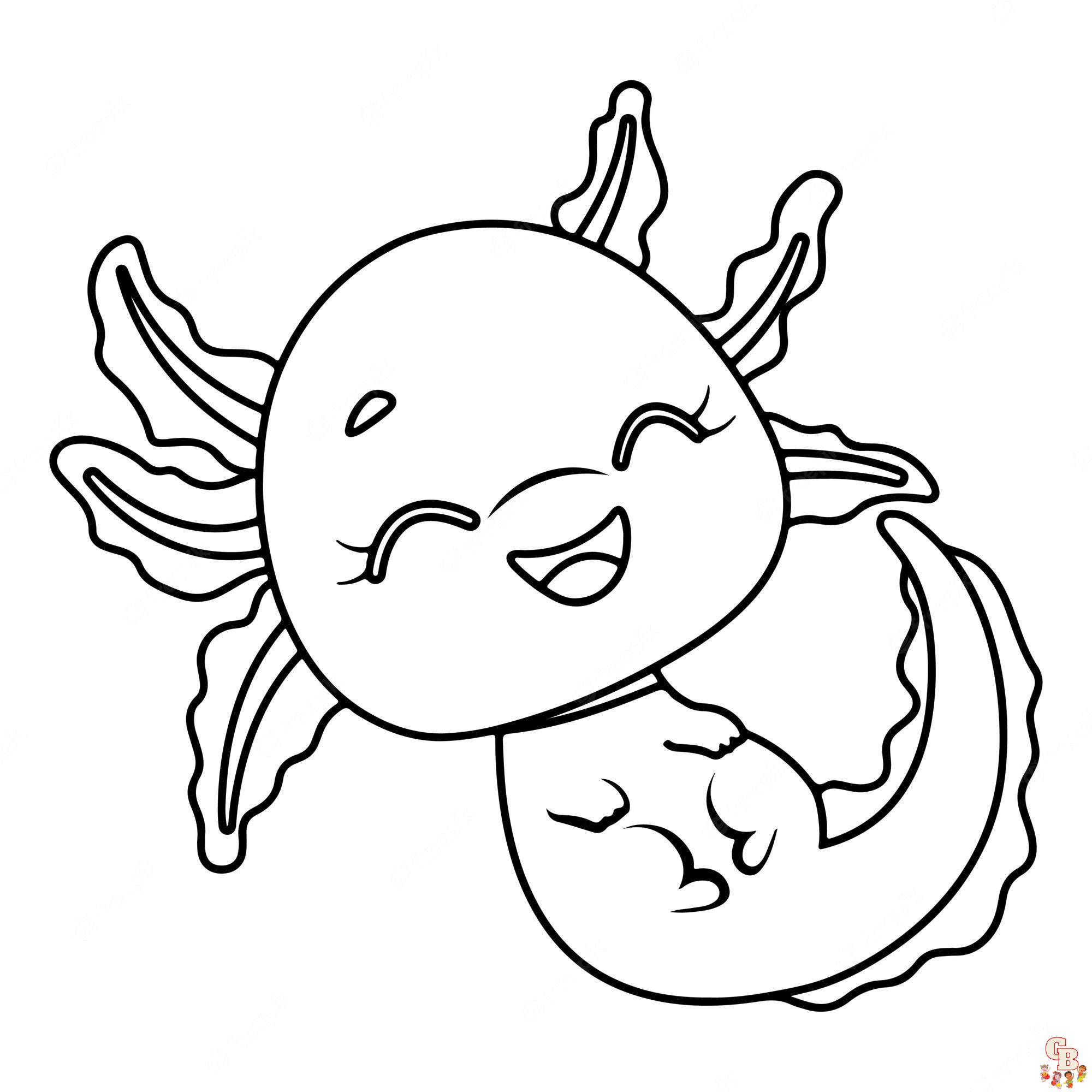 Printable axolotl coloring pages for kids